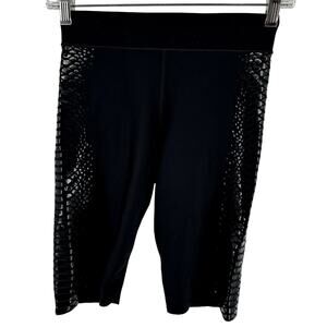 Ultracor Lux Essentials Crocodile Ultra High Biker Short Snakeskin Patent Nero M